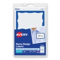 Office Jansan | Avery 05144 3.38 in. x 2.33 in. Printable Adhesive Name Badges - Blue Border (100/Pack) image number 0
