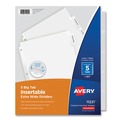 Office Jansan | Avery 11221 Big Tab 11.13 in. x 9.25 in. 5-Tab Single-Sided Copper Edge Reinforcing Insertable Dividers - Clear Tabs/White (1-Set) image number 0