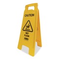Safety Equipment | Rubbermaid Commercial FG611277YEL 11 in. x 12 in. x 25 in. Caution Wet Floor Sign - Bright Yellow image number 2
