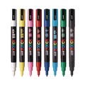 Permanent Markers | uni-ball PC3M8C Fine Bullet Tip Water-Based Paint Markers - Assorted Colors (8/Pack) image number 2