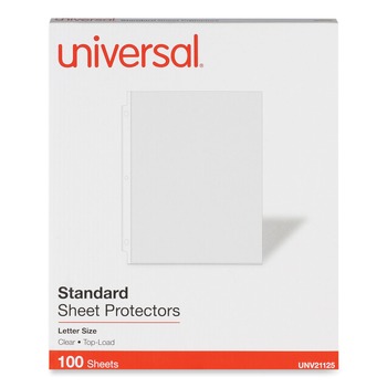 Universal Standard Top-Load Poly Sheet Protectors - Letter, Clear (100/Box)