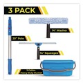Cleaning Tools | Gritt Commercial GRI138B3PK Pro Window Cleaning Kit with 14 in. Squeegee, 14 in. Washer, 20 in. Pole and 3 Gallon Heavy-Duty Bucket (3/Kit) image number 1