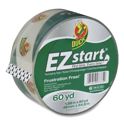 Tapes & Adhesives | Duck 299002 EZ Start 1.88 in. x 60 yards 3 in. Core Premium Packaging Tape - Clear (1-Roll) image number 0