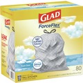 Cleaning & Janitorial Supplies | Glad 78899 ForceFlex 24 in. x 27.38 in. 13 Gallon Kitchen Drawstring Trash Bags - Fresh Clean Scent/White (240/Carton) image number 2