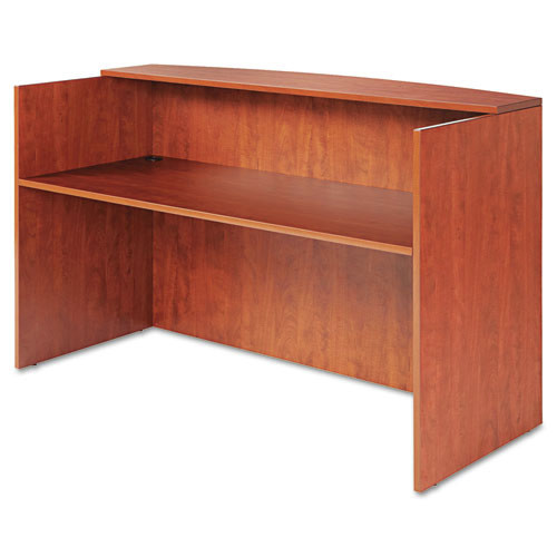  | Alera ALEVA327236MC Valencia Series 71 in. x 35.5 in. x 29.5 in. to 42.5 in. Reception Desk with Transaction Counter - Medium Cherry image number 0