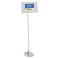 Office Jansan | Quartet 7922 Aluminum Frame 11 in. x 17 in. Designer Sign Stand - Silver image number 1