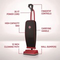 Vacuums | Hoover Commercial CH50300 Task Vac Soft Bag Lightweight Upright with 12 in. Cleaning Path - Black/Red image number 7