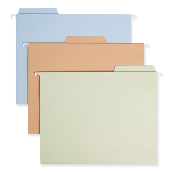 Smead FasTab 1/3-Cut Tab Hanging Folders - Letter Size, Assorted Earthtone Colors (18/Box)