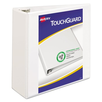 Avery 3 Slant Rings 4 in. Capacity 11 in. x 8.5 in. TouchGuard Protection Heavy-Duty View Binders - White