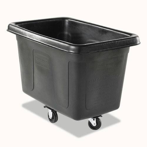Trash & Waste Bins | Rubbermaid Commercial FG460800BLA 59 Gallon Rectangular Cube Track - Black image number 0