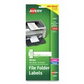 Office Jansan | Avery 02181 0.66 in. x 3.44 in. Mini-Sheets Permanent File Folder Labels - White (300/Pack) image number 0