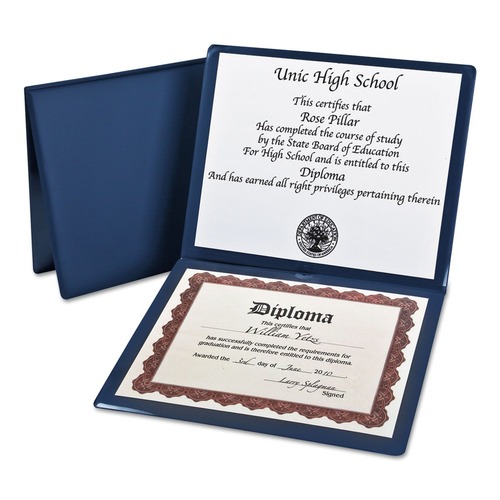 Oxford 44212EE 12.5 in. x 10.5 in. Diploma Cover - Navy image number 0