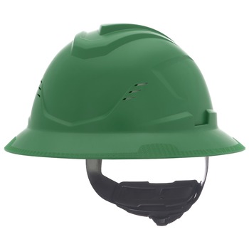 MSA 10215831 V-Gard C1 Fas-Trac III Full Brim Vented Hard Hat - Green