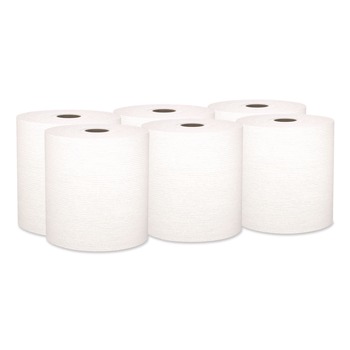 Kleenex 50606 8 in. x 600 ft. Hard Roll Paper Towels with Premium Absorbency Pockets - White (6 Rolls/Carton)