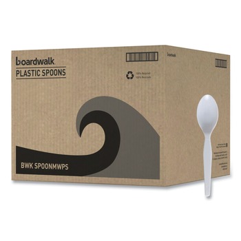 Boardwalk Mediumweight Polystyrene Cutlery Teaspoon - White (1000/Carton)