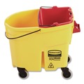 Mop Buckets | Rubbermaid Commercial 2064907 WaveBrake 2.0 18 Quart Plastic Dirty Water Bucket - Red image number 6