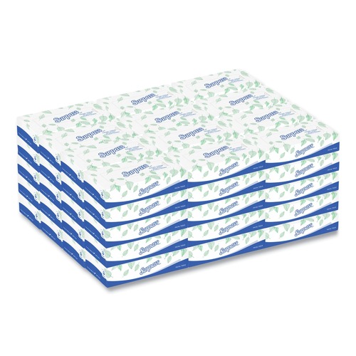Cleaning & Janitorial Supplies | Surpass 21390 2-Ply Facial Tissue for Business - White (125 Sheets/Box, 60 Boxes/Carton) image number 0