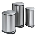 Trash & Waste Bins | Safco 9685SS 4 Gallon Stainless Steel Step-On Receptacle - Chrome/Black image number 1
