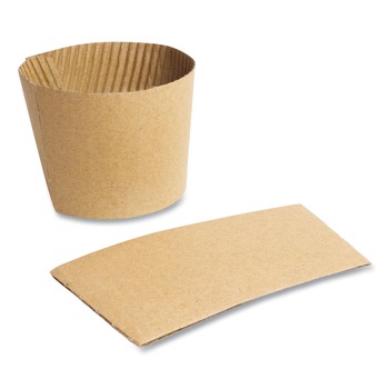 Vegware Compostable Hot Cup Sleeves For 89-Series Hot Cups - Kraft (1000/Carton)