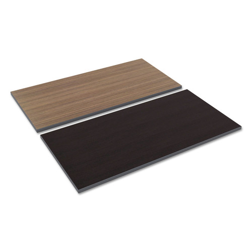  | Alera ALETT4824EW 47.63 in. W x 23.63 in. D Rectangular Reversible Laminate Table Top - Espresso/Walnut image number 0