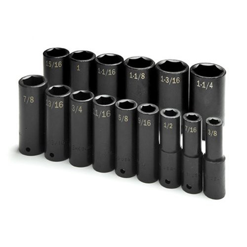 Sockets | SK Hand Tool 4045 15-Piece 1/2 in. Drive 6-Point SAE Deep Impact Socket Set image number 0