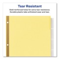 Office Jansan | Avery 11113 Big Tab 11 in. x 8.5 in. 5-Tab Double-Sided Gold Edge Reinforcing Insertable Dividers - Clear/Buff (24/Box) image number 6
