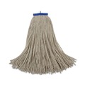 Mops | Boardwalk BWK724CEA 24 oz. Cut-End Lie-Flat Cotton Wet Mop Head - White image number 0