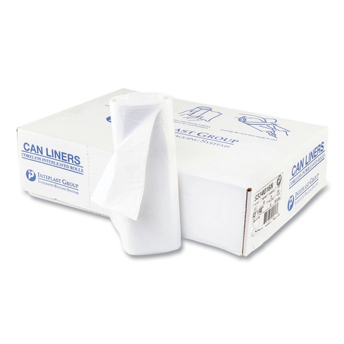 Trash Bags | Inteplast Group S334016N 33 in. x 40 in. 16 mic 33 Gallon High-Density Commercial Can Liners - Clear (250/Carton) image number 0