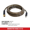 Presidents' Day Sale! Save $35 off $199 | Simpson 41113 Steel-Braided 3/8 in. x 25 ft. x 4,500 PSI Cold Water Replacement/Extension Hose image number 1