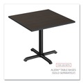 Office Desks & Workstations | Alera ALETTSQ36EW 35.38 in. x 35.38 in. Square Reversible Laminate Table Top - Espresso/Walnut image number 6
