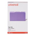 Universal UNV10525 Legal Size Deluxe 1/3-Cut Colored Top Tab File Folders - Violet/Light Violet (100/Box) image number 1