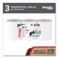 Office Jansan | WypAll 41702 X70 9.8 in. x 12.2 in. Center-Pull Cloths - White (275/Roll, 3 Rolls/Carton) image number 2