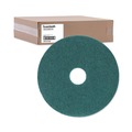 Just Launched | Boardwalk BWK4016GRE 16 in. Diameter Heavy-Duty Scrubbing Floor Pads - Green (5/Carton) image number 1