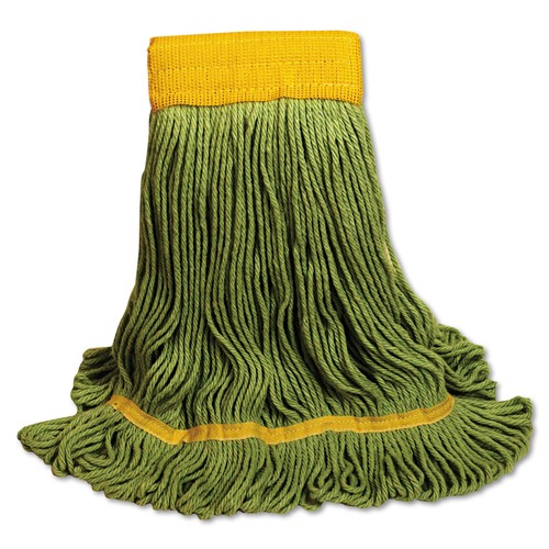 Mops | Boardwalk BWK1200LEA EcoMop Looped-End Recycled Fibers Mop Head - Large, Green image number 0