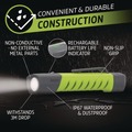 Flashlights | Energizer ENYPHH22 Rechargeable Lithium-Ion Pro Series Inspection Light with 2 AAA Batteries - Gray/Green image number 3