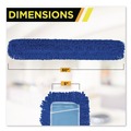Mops | Gritt Commercial GRI182606PK 60 in. x 5 in. Microfiber Looped Dust Mop Pad Head - Blue (6/Carton) image number 3