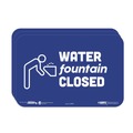 Floor Signs | Tabbies 29515 BeSafe 9 in. x 6 in. "Water Fountain Closed" Wall Signs - Blue/White (3/Pack) image number 0