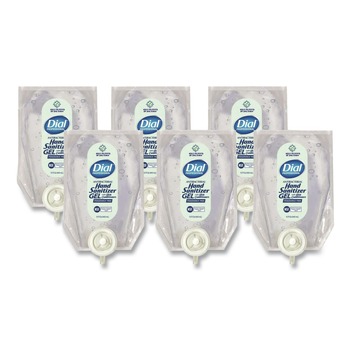 Dial Professional 17000 12258 15 oz Antibacterial Gel Hand Sanitizer Refill for Versa Dispenser - Fragrance-Free (6/Carton)