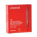  | Universal UNV07052 Broad Chisel Tip Permanent Marker - Red (1 Dozen) image number 1