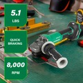 Metabo HPT Clearance | Metabo HPT G3615DVFQ6M 36V MultiVolt Lithium-Ion Brushless Variable Speed Paddle Switch 6 in. Cordless Angle Grinder (Tool Only) image number 7