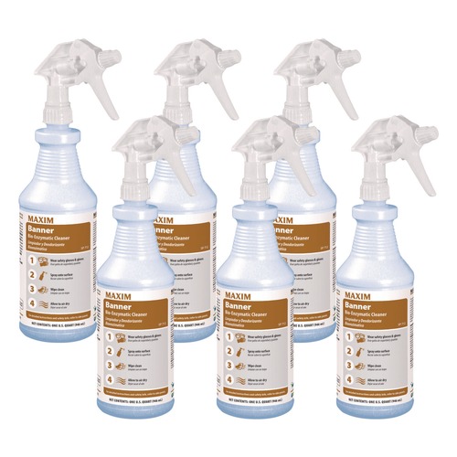 Cleaning & Janitorial Supplies | Maxim 071200-86 Banner 32 oz. Bottle Safe-to-Ship Bio-Enzymatic Cleaner - Fresh Scent (6/Carton) image number 0
