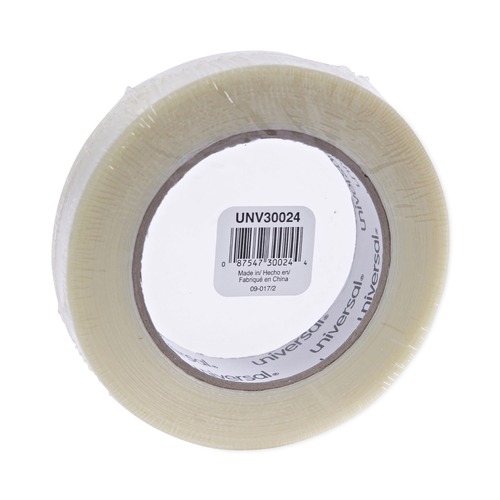  | Universal UNV30024 3 in. Core 24 mm. x 54.8 m. #120 Utility Grade Filament Tape - Clear (1-Roll) image number 0