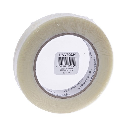 Office Jansan | Universal UNV30024 3 in. Core 24 mm. x 54.8 m. #120 Utility Grade Filament Tape - Clear (1-Roll) image number 0