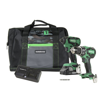 Metabo HPT KC18DBFL2SM 18V Brushless Lithium-Ion 1/4 in. Cordless Hammer Drill/1/4 in. Cordless Impact Driver Kit (3 Ah)