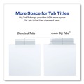 Office Jansan | Avery 11221 Big Tab 11.13 in. x 9.25 in. 5-Tab Single-Sided Copper Edge Reinforcing Insertable Dividers - Clear Tabs/White (1-Set) image number 5