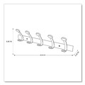 Office Jansan | Alba PMV5 45 lb Capacity 5-Peg Wooden Coat Hook Wall Rack - Brown/Silver image number 3