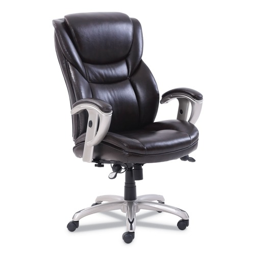  | SertaPedic 49710BRW Emerson 300-lb. Capacity Executive Task Chair - Brown/Silver image number 0