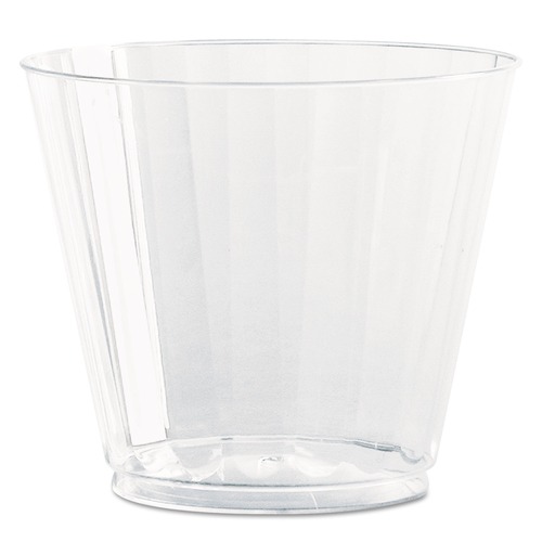 Early Access Presidents Day Sale | WNA WNA CC9240 9 oz. Classic Fluted Squat Crystal Plastic Tumblers - Clear (20/Pack, 12 Packs/Carton) image number 0