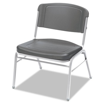 Iceberg Rough n Ready, Supports Up to 500 lbs., Wide-Format Big and Tall Stack Chairs - Charcoal/Silver (36-Piece/Pack)