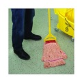 Mops | Boardwalk BWK503OR Super Loop Cotton/Synthetic Fiber Wet Mop Head - Large, Orange (12/Carton) image number 8